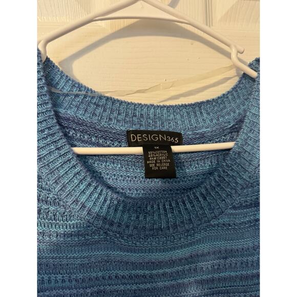 NWT Design 365 Blue Ombre Midweight Knit Sweater Top Sz: 1X - Picture 3 of 4
